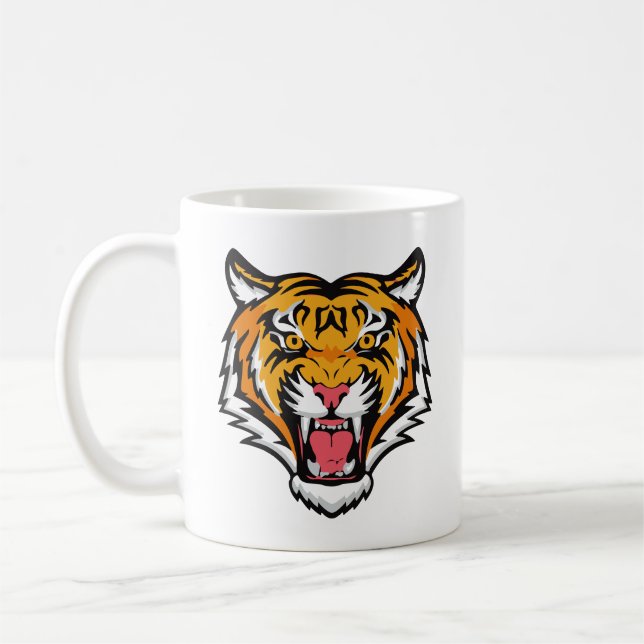 Raring Tiger Head-25818 Resemugg Kaffemugg (Vänster)
