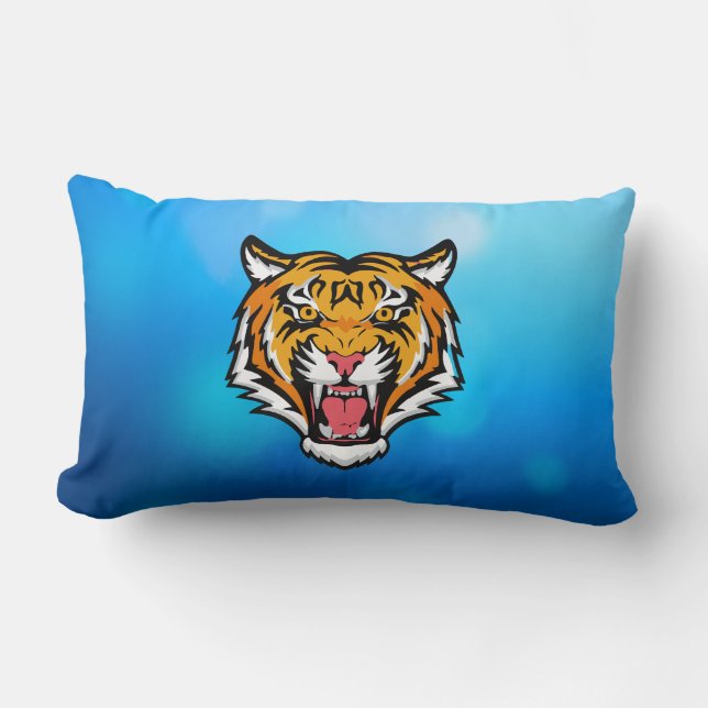 Raring Tiger Head-25818 Resemugg Lumbarkudde (Framsida)