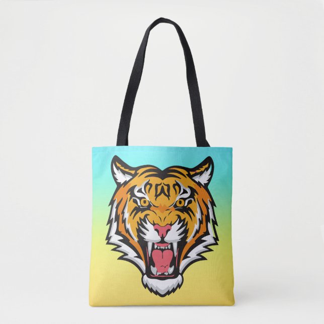 Raring Tiger Head-25818 Resemugg Tygkasse (Framsida)