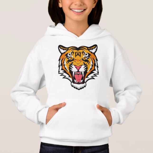 Raring Tiger Head-25818 T Shirt (Framsida)