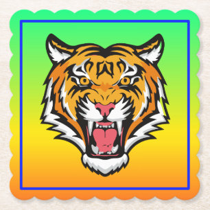 Raring Tiger Head-25818 Underlägg Papper