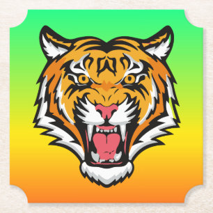 Raring Tiger Head-25818 Underlägg Papper