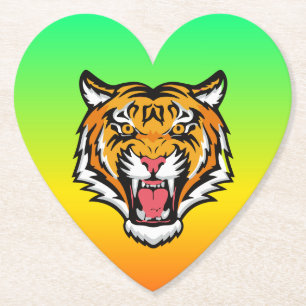 Raring Tiger Head-25818 Underlägg Papper