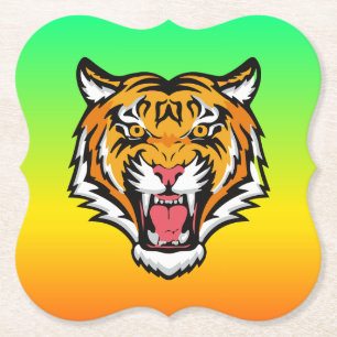 Raring Tiger Head-25818 Underlägg Papper
