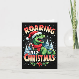 Raring till jul Kids Girls Funny Dinosaur X Kort