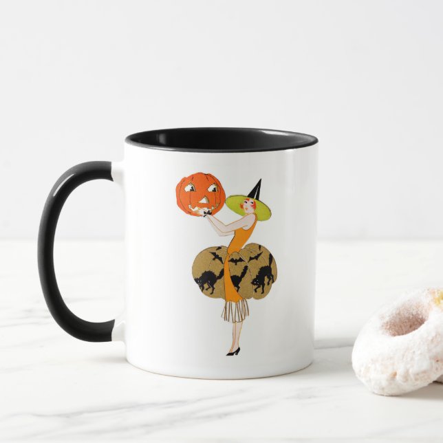 Raring Twenties Girl med Jack-o-Lantern Mugg (Med munk)