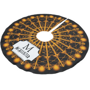 Raring Twenties Golden Sunburst - Personlig Julgransmatta Borstad Polyester