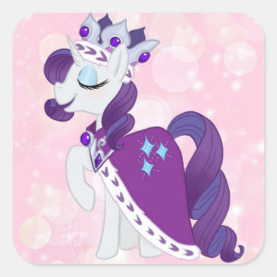Raritet Princess Platinum Square Stickers Fyrkantigt Klistermärke