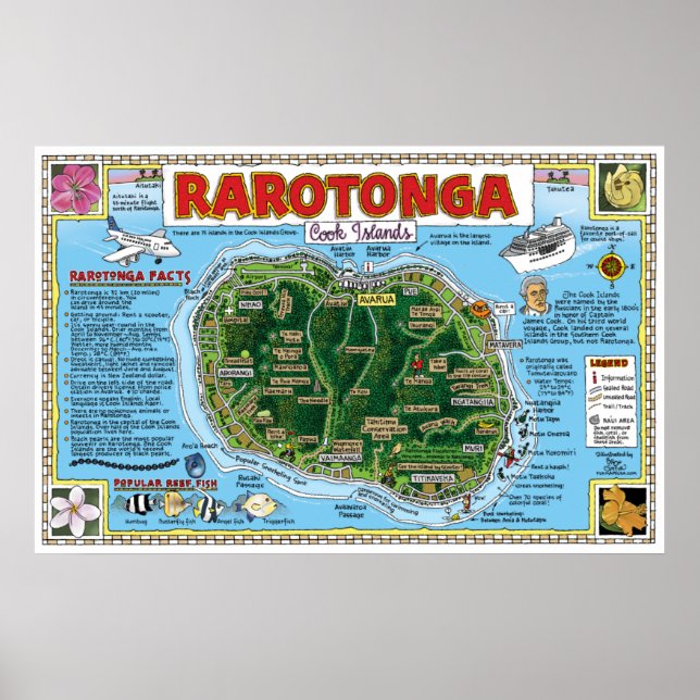 Rarotonga, Cooköarna Poster (Framsidan)