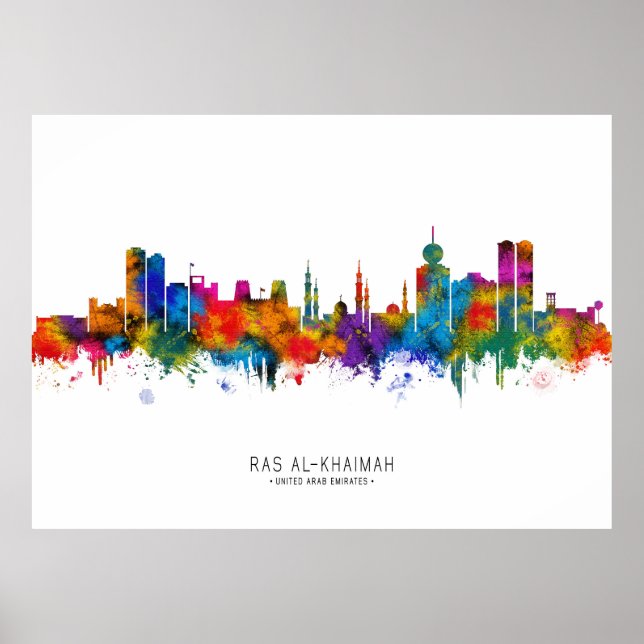 Ras Al-Khaimah UAE Skyline Poster (Framsidan)