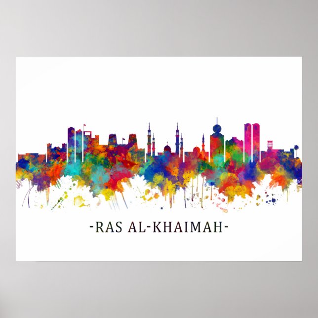 Ras Al-Khaimah UAE Skyline Poster (Framsidan)
