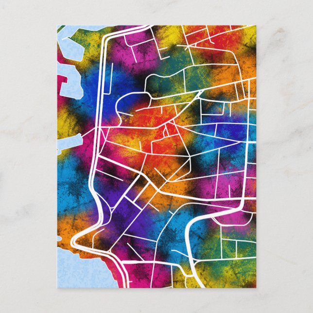 Ras Beirut Libanon City Karta Vykort (Framsida)