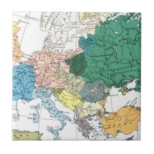 Ras- karta av Europa Kakelplatta