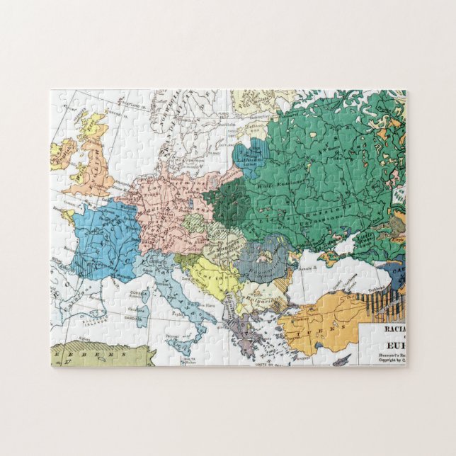 Ras- karta av Europa Pussel (Horisontell)