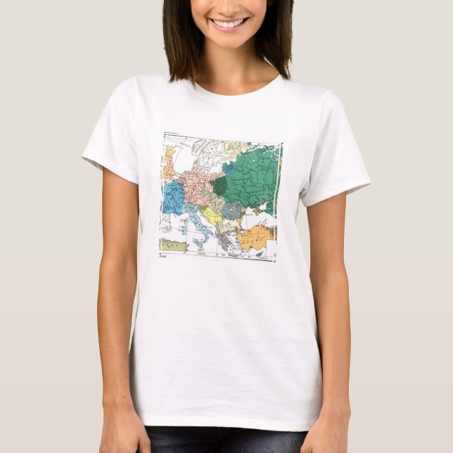 Ras- karta av Europa T Shirt (Framsida)