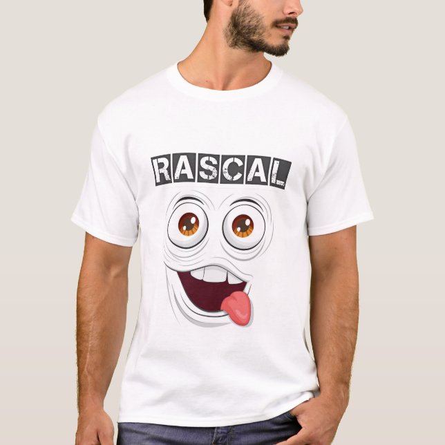 Rascal Bold Typography T-Shirt-Playful Attitude Te T Shirt (Framsida)