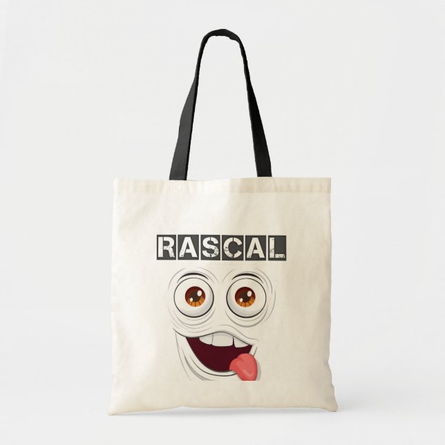 Rascal Bold Typography Tote Bag - Cheeky & Playful Tygkasse (Framsidan)