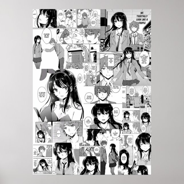 Rascal drömmer inte om Bunny Girl Senpai manga c Poster (Framsidan)