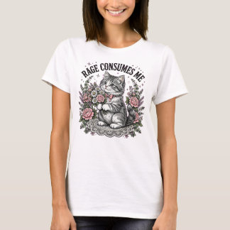 Raseri förtär mig Rollig katttröja | Söt vintage f T Shirt
