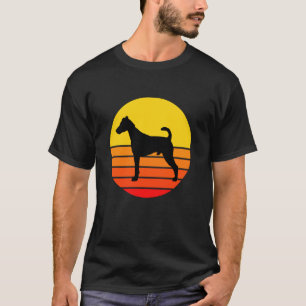 Rashund Foxterrier Hund Silhuett Retro Vintage T Shirt