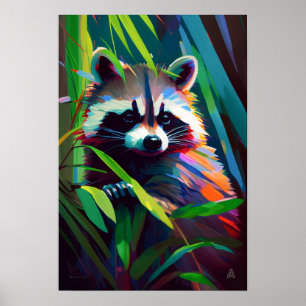 Rasion Animal Porträtt Painting Wildlife utomhus Poster