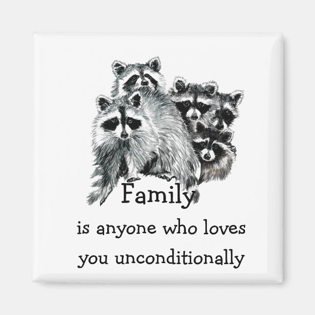 Rasion Family Kärlek citat Djurart Magnet (Framsidan)