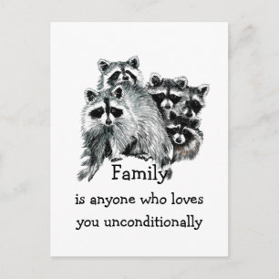 Rasion Family Kärlek Quote Animal Art Vykort