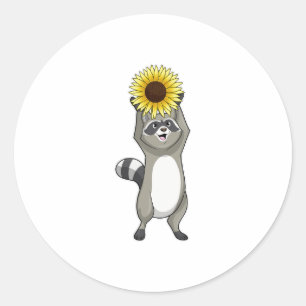 Rasion med solros runt klistermärke