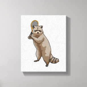 Rasion på Tennis med tennis racket Canvastryck