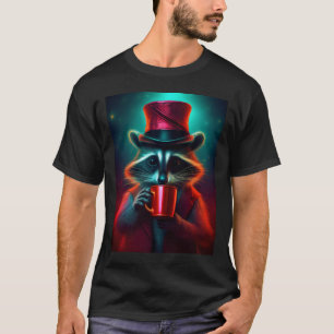 Rasion som är nedtryckt i ett rött konfektionskaff t shirt