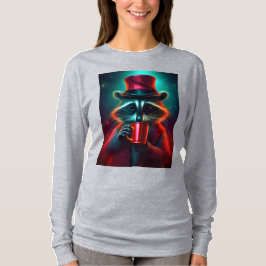 Rasion som är nedtryckt i ett rött konfektionskaff t shirt