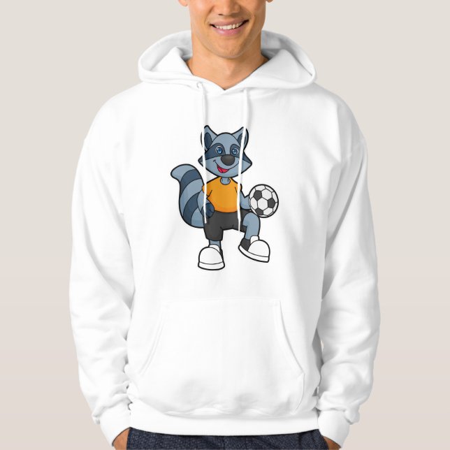 Rasion som fotbollsspelare med fotboll hoodie (Framsida)