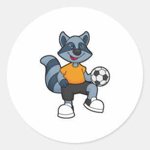 Rasion som fotbollsspelare med fotboll runt klistermärke