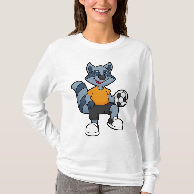 Rasion som fotbollsspelare med fotboll t shirt (Framsida)