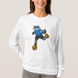 Rasion som Skater med textbundna skal T Shirt