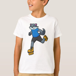 Rasion som Skater med textbundna skal T Shirt