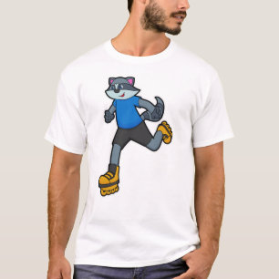 Rasion som Skater med textbundna skal T Shirt