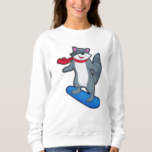 Rasion som Snowboarder med Snowboard och Scarf T Shirt