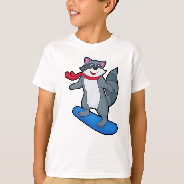 Rasion som Snowboarder med Snowboard och Scarf T Shirt (Framsida)