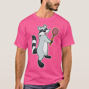Rasion som tennis-spelare med tennis racket t shirt