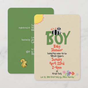Rasion w/ekorre Boy Shower-inbjudningar Inbjudningar