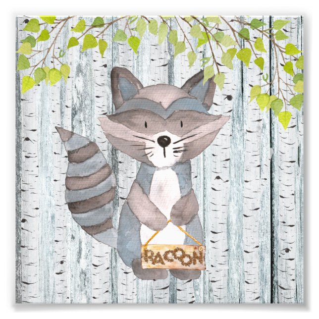 Rasion Woodland Friends - Vattenfärgillustration Fototryck (Framsidan)