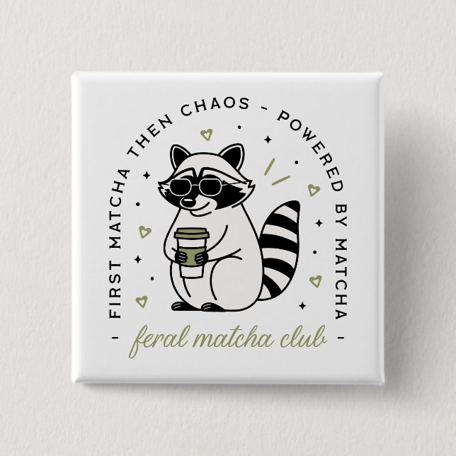 Rasiondricksmatcha klubb lustig kawaiidjur knapp (Framsida)