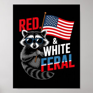 Rasionen 4 juli: Patriotic Cute Red White och F Poster