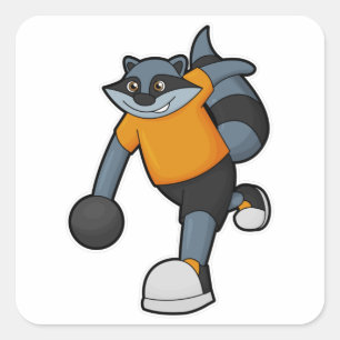 Rasionen i Bowling med Bowling ball Fyrkantigt Klistermärke