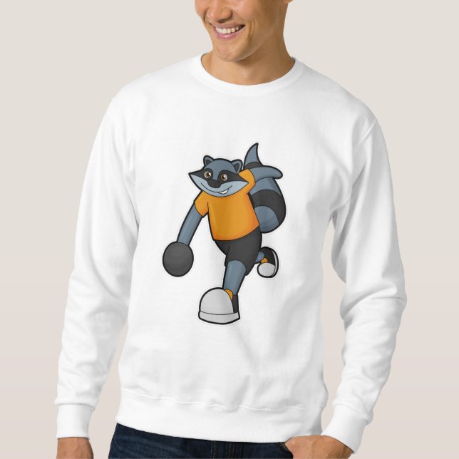 Rasionen i Bowling med Bowling ball Lång Ärmad Tröja (Framsida)