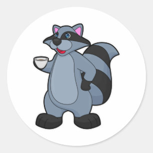 Rasionen med Kopp i kaffe Runt Klistermärke