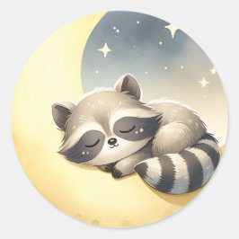 Rasionen på Måne Cute Woodland Animal Kids Runt Klistermärke