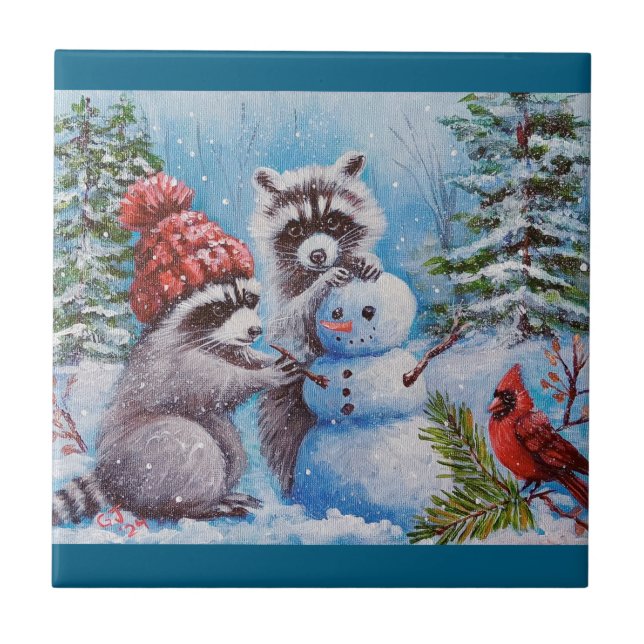 Rasioner, kardinalfisk, dekorativa Snögubbe-platto Kakelplatta (Framsidan)