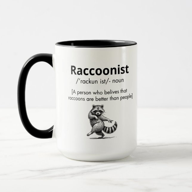 Rasionist Definition, raccoon älskare, raccoon nou Mugg (Vänster)